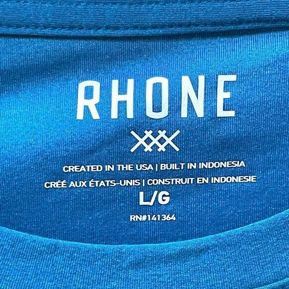 RHONE Reign Short Sleeve Sweat Wicking UPF 50 Shirt L - Picture 3 of 6